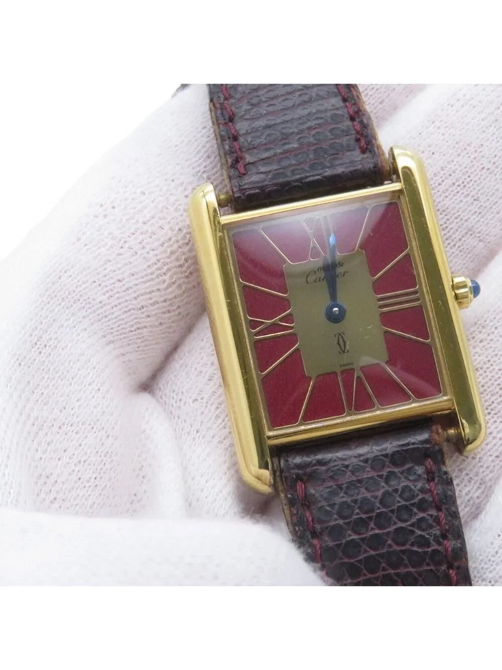 Cartier Must Tank Vermeil Watch Red Gold Dial